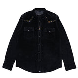 L/SL PIG SUEDE BAND COLLAR SHIRTS