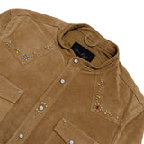 L/SL PIG SUEDE BAND COLLAR SHIRTS