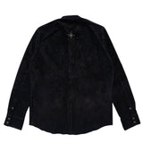 L/SL PIG SUEDE BAND COLLAR SHIRTS