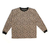 L/SL JACQUAD CREW NECK TEE(LEOPARD)