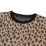 L/SL JACQUAD CREW NECK TEE(LEOPARD)