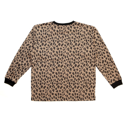 L/SL JACQUAD CREW NECK TEE(LEOPARD)