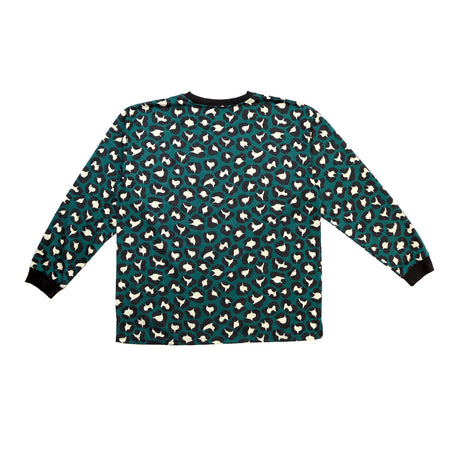 L/SL JACQUAD CREW NECK TEE (BIG LEOPARD)