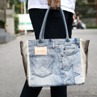 DENIM&NATIVE COMBINATION TOTE BAG