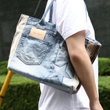 DENIM&NATIVE COMBINATION TOTE BAG